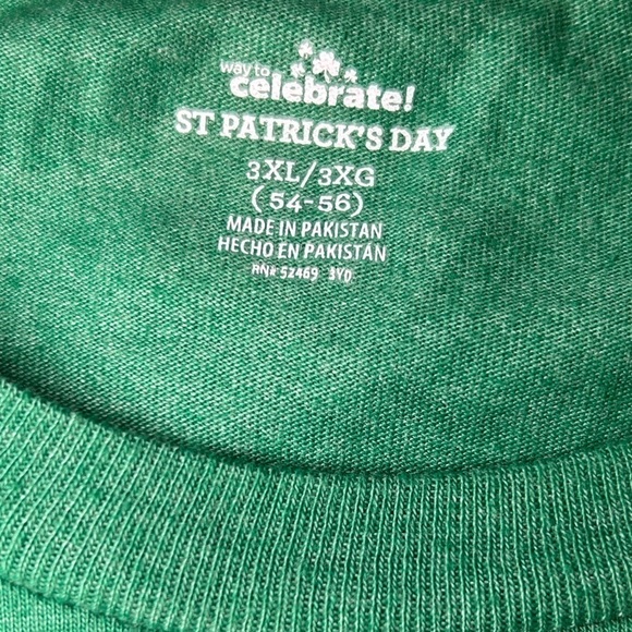ST. PATRICKS DAY GREEN “THIS IS MY LUCKY SHIRT” CLOVER T-SHIRT, 3XL - Picture 5 of 7